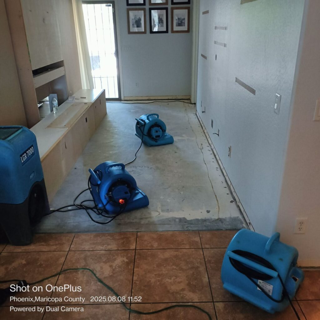 Residential Water Damage Restoration After Slab Leak in Laveen, AZ