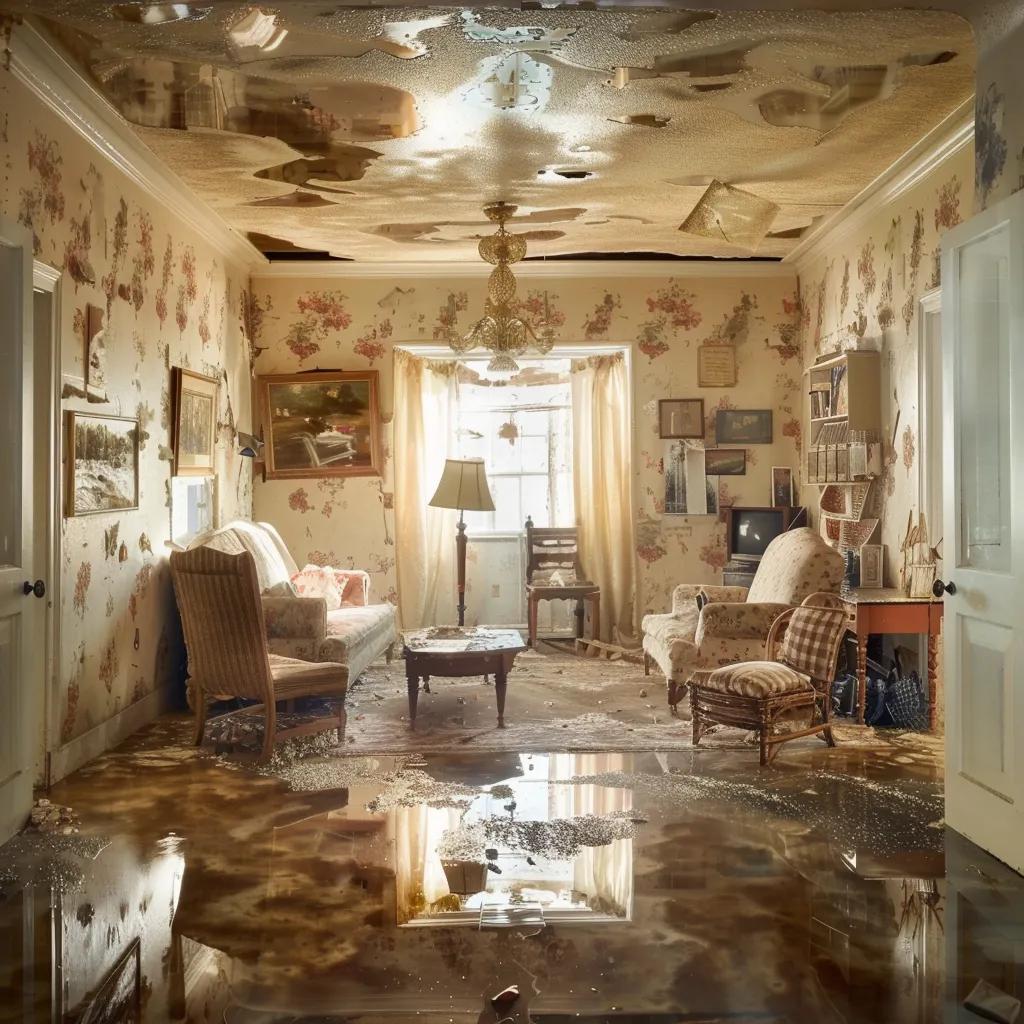 Home in Mesa showing signs of water damage with visible stains and moisture